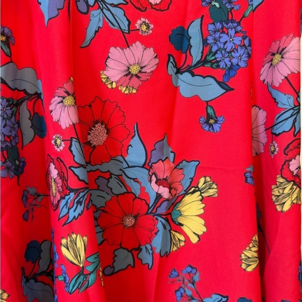 NWOT Fame and Partners Red Floral Spaghetti Strap Dress Size 2 - Picture 2 of 10